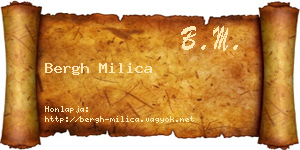 Bergh Milica névjegykártya
